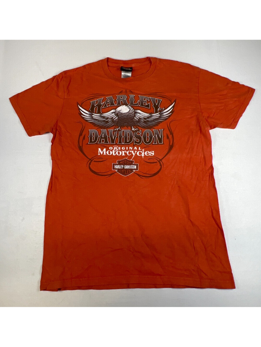 Harley-Davidson Men L Orange Gulf Coast New Port Richey FL T-Shirt 2010